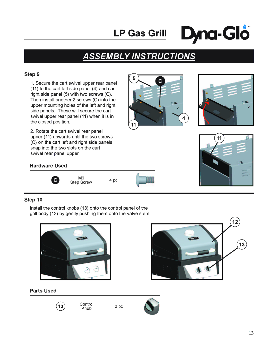 Dyna-Glo DGP350NP-D user manual Control Knob 