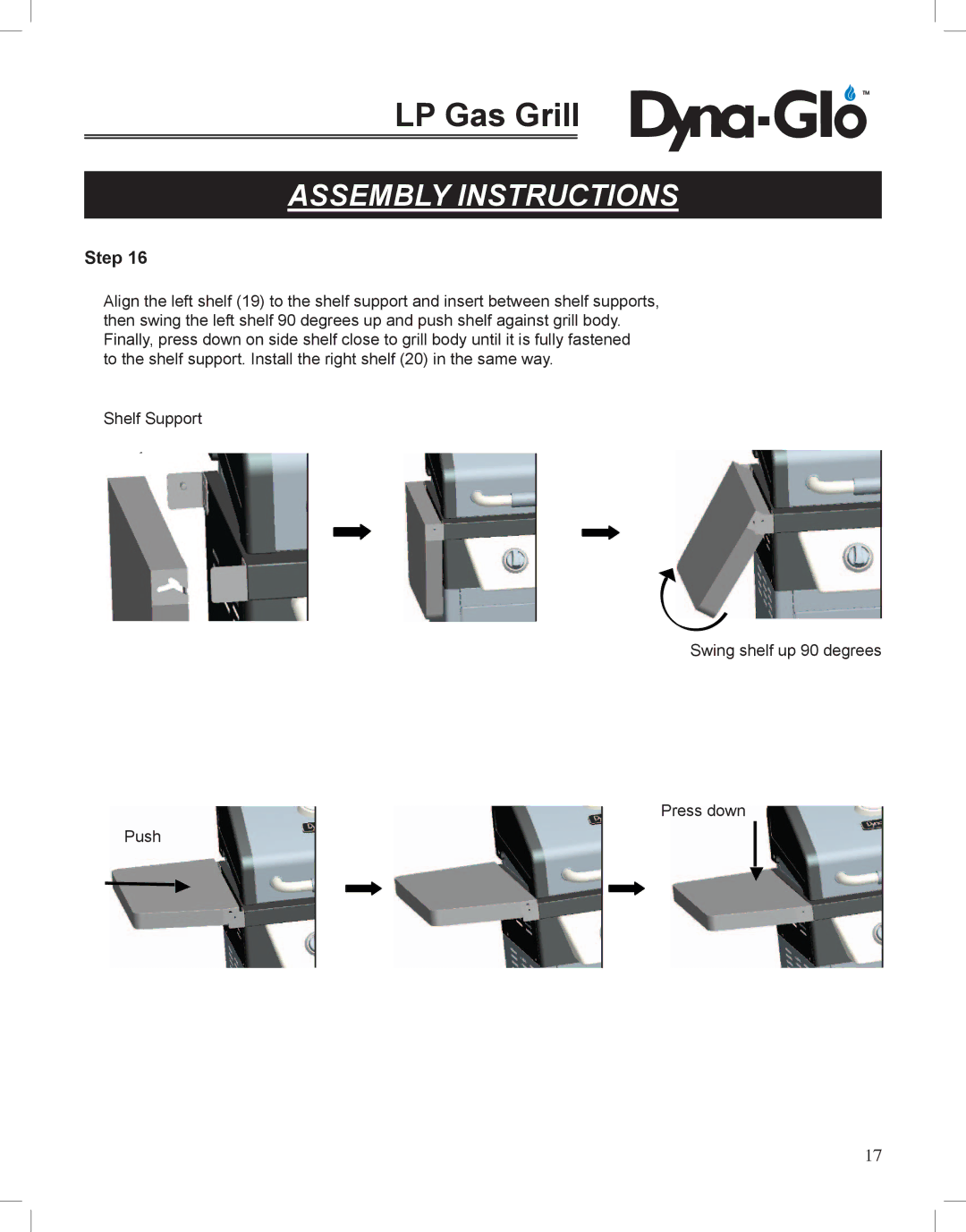 Dyna-Glo DGP350NP-D user manual LP Gas Grill 