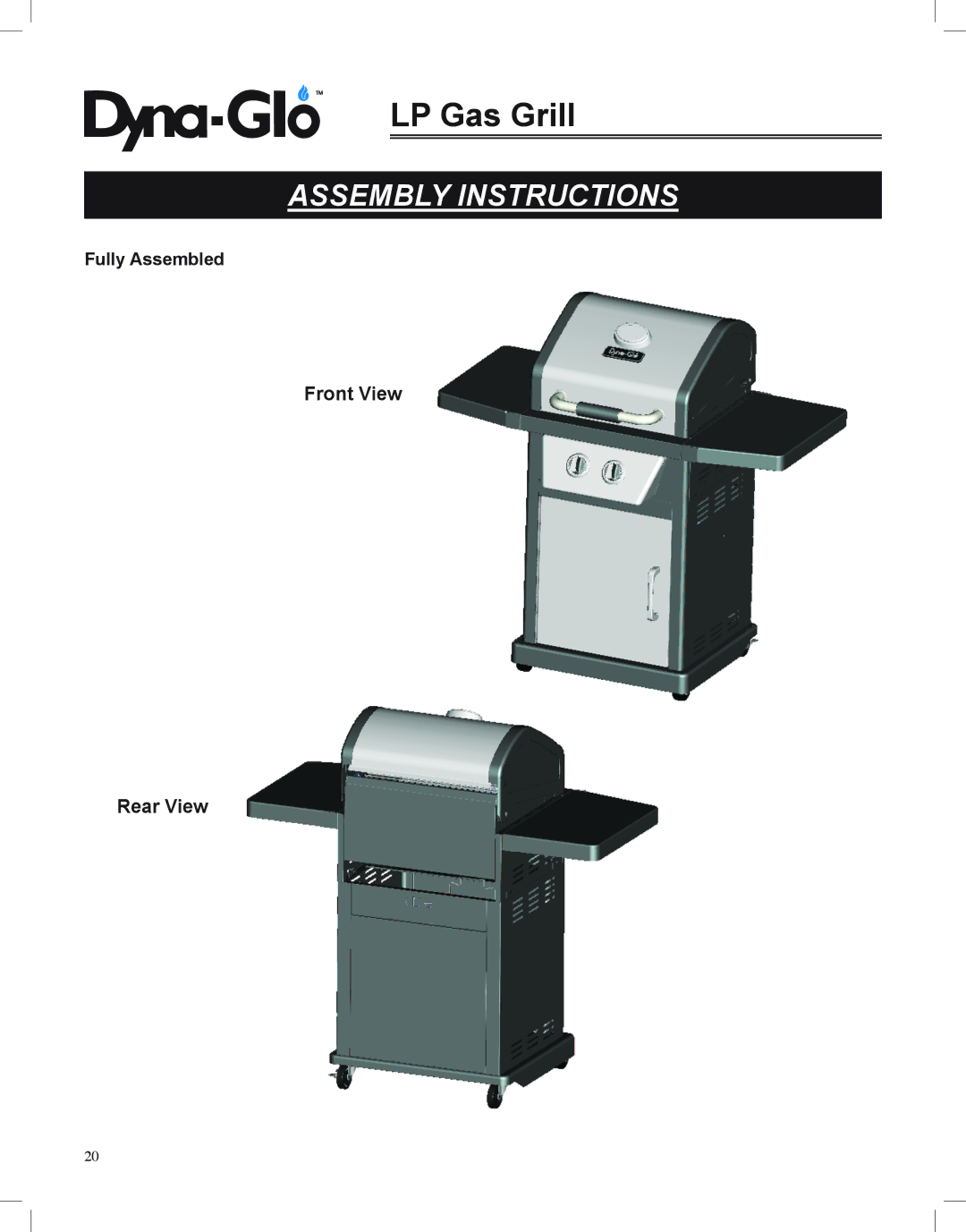 Dyna-Glo DGP350NP-D user manual Fully Assembled 