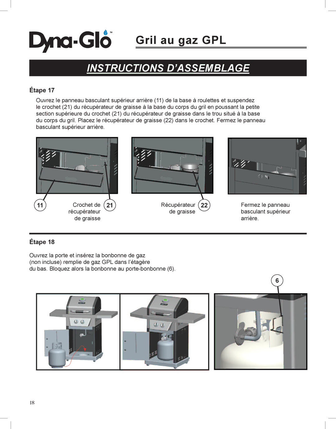 Dyna-Glo DGP350NP-D user manual Gril au gaz GPL 