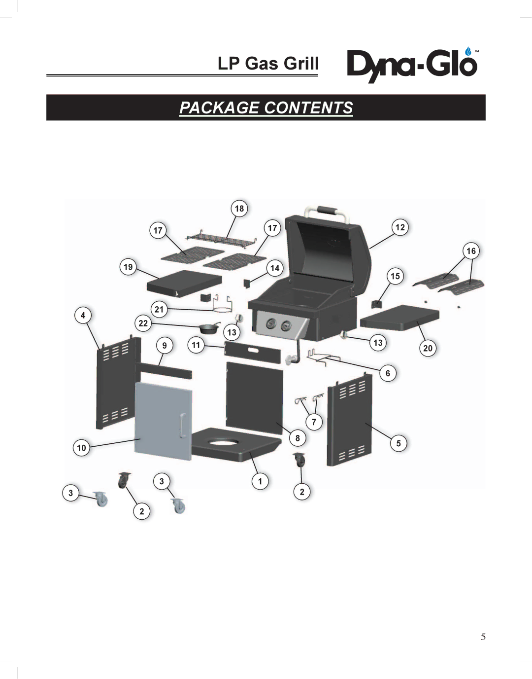 Dyna-Glo DGP350NP-D user manual LP Gas Grill 