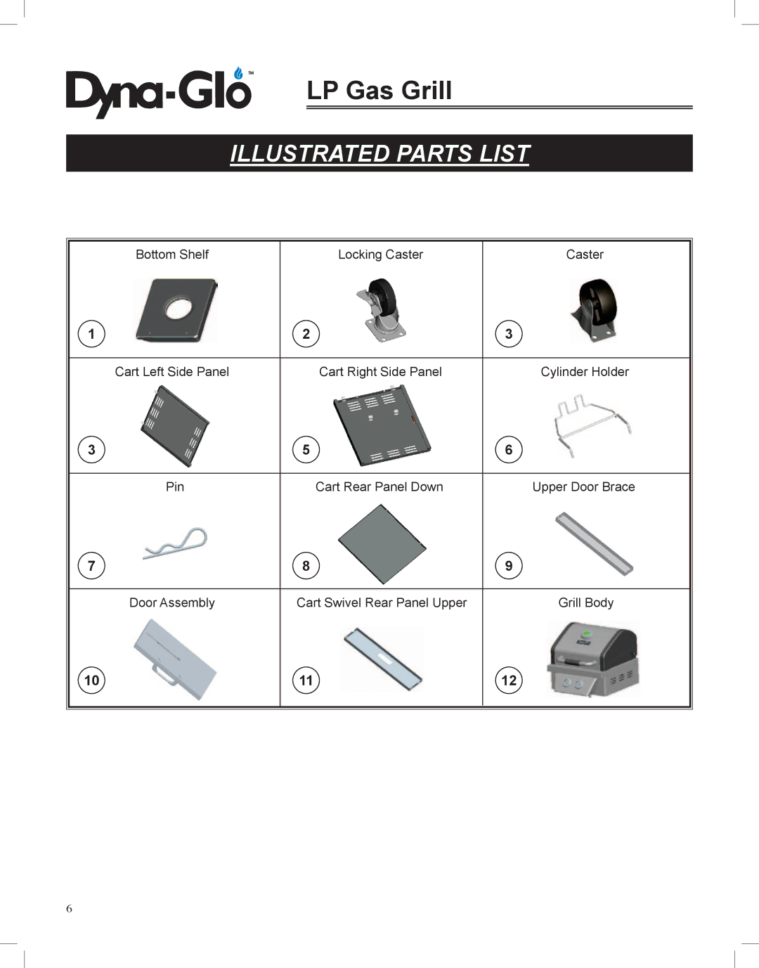 Dyna-Glo DGP350NP-D user manual Illustrated Parts List 