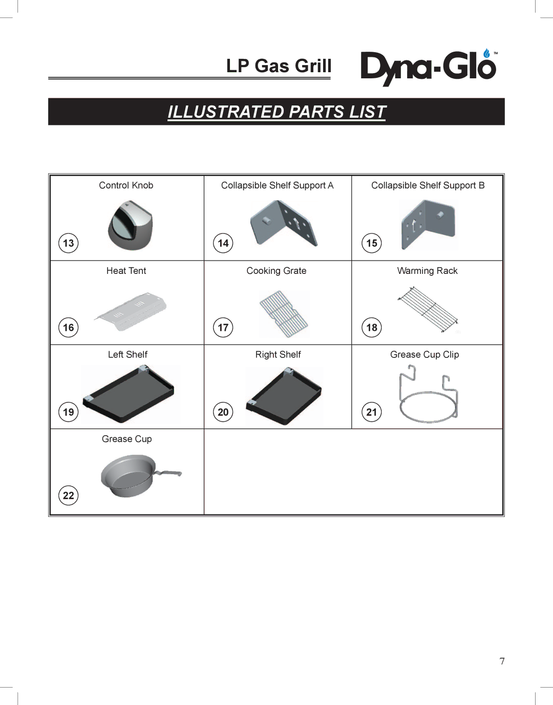 Dyna-Glo DGP350NP-D user manual LP Gas Grill 