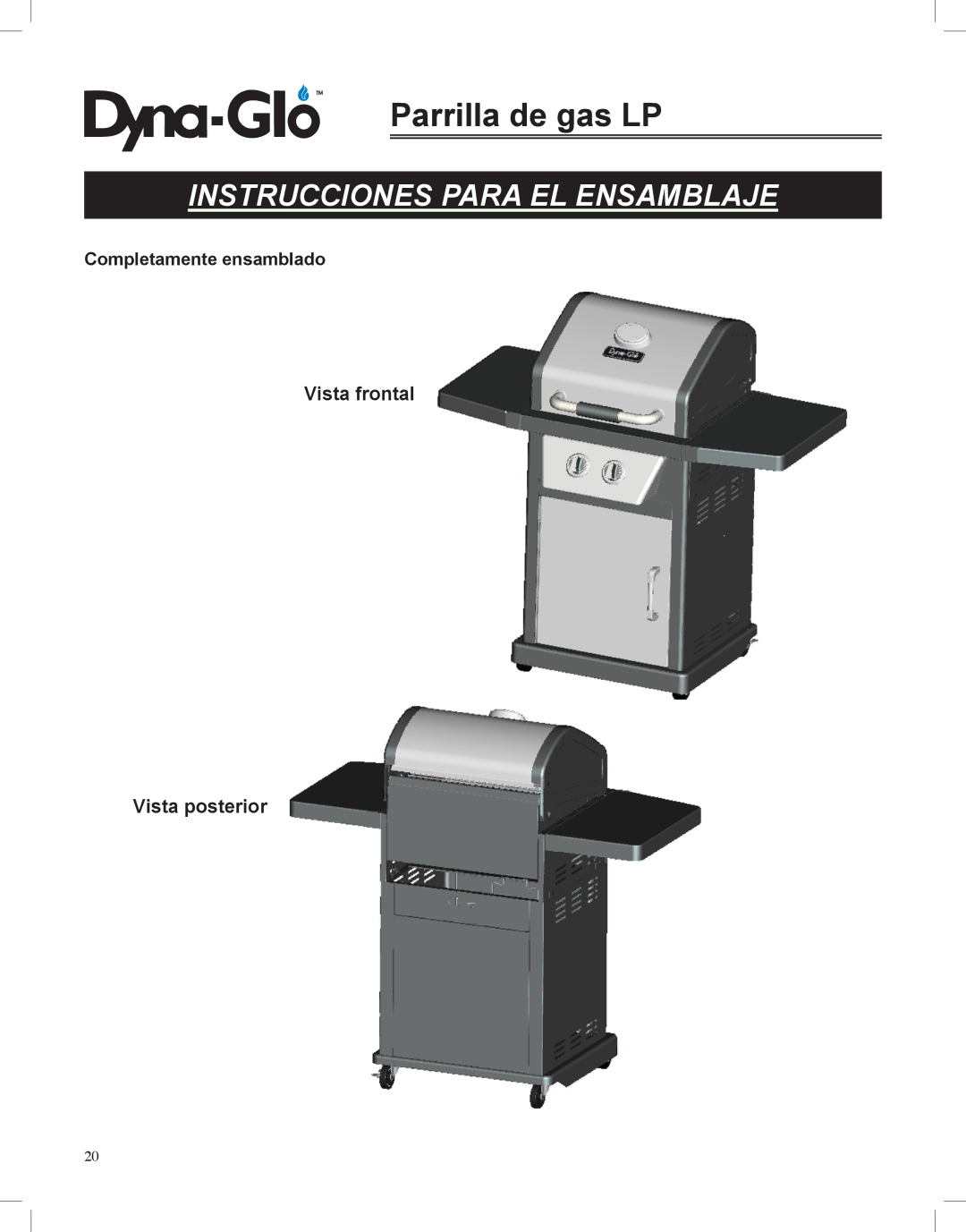 Dyna-Glo DGP350NP-D user manual Completamente ensamblado 