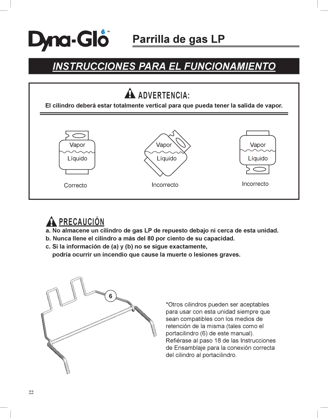 Dyna-Glo DGP350NP-D user manual Advertencia 