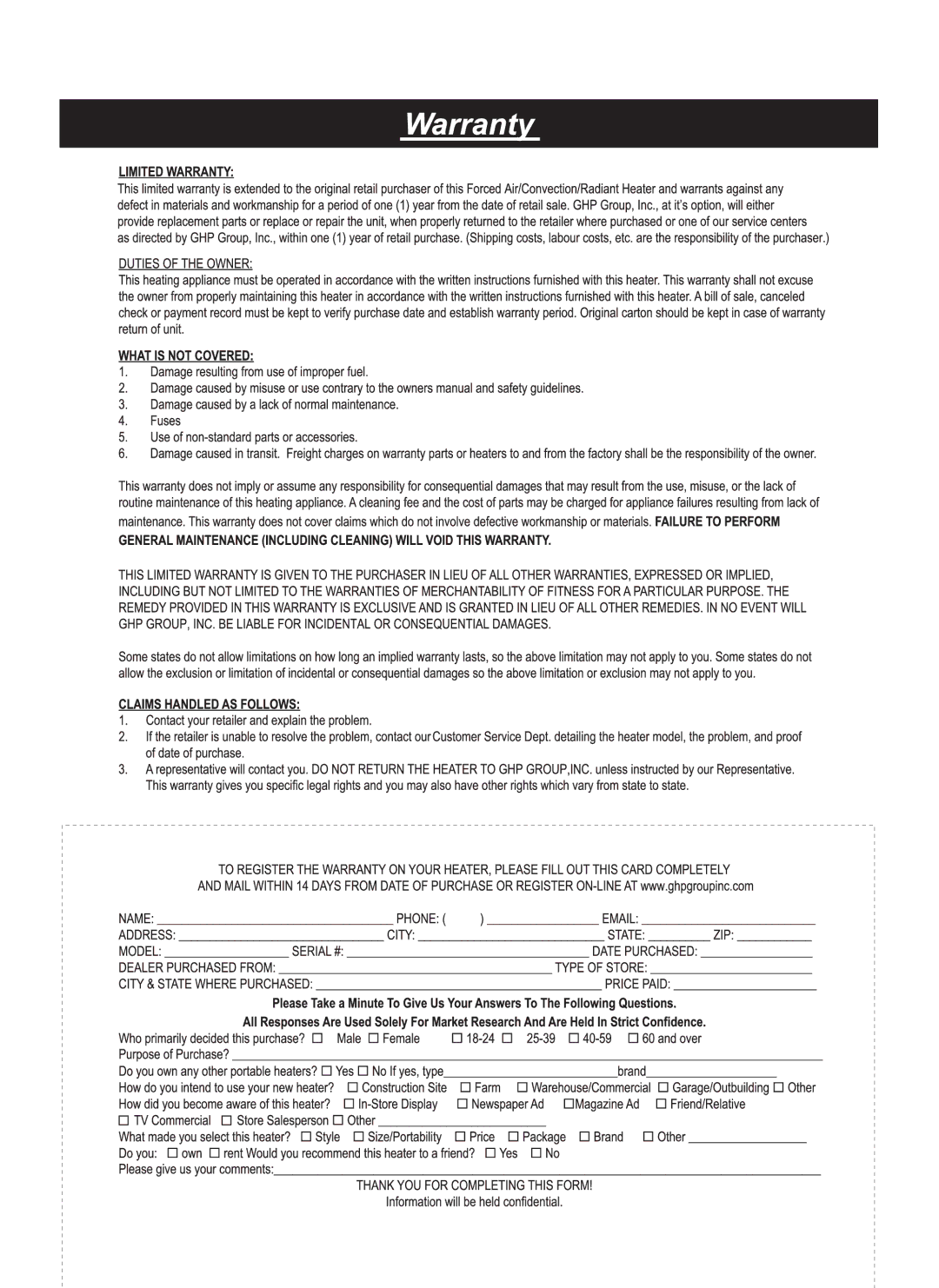 Dyna-Glo KFA400DGD user manual 