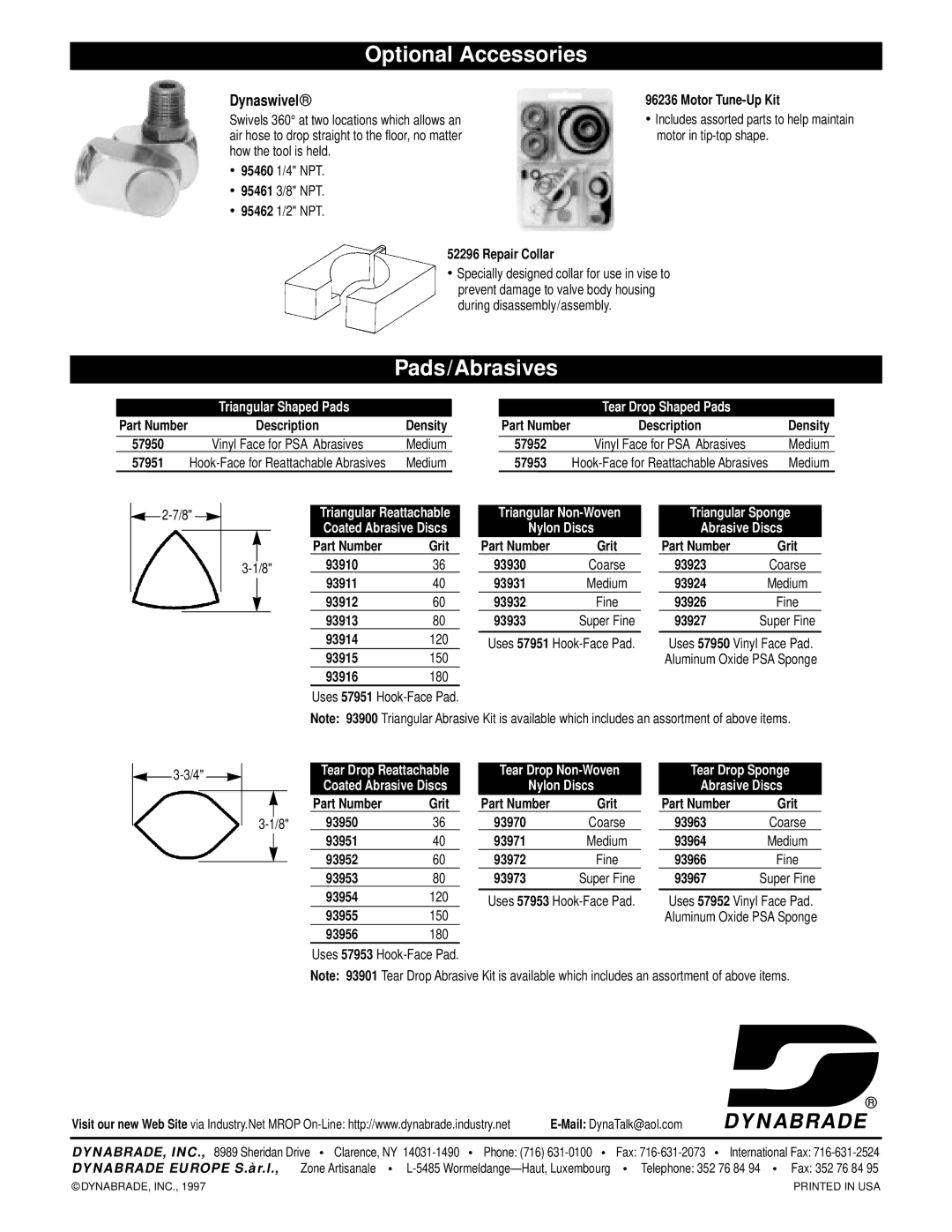 Dynabrade 10800 operating instructions Dynaswivel 