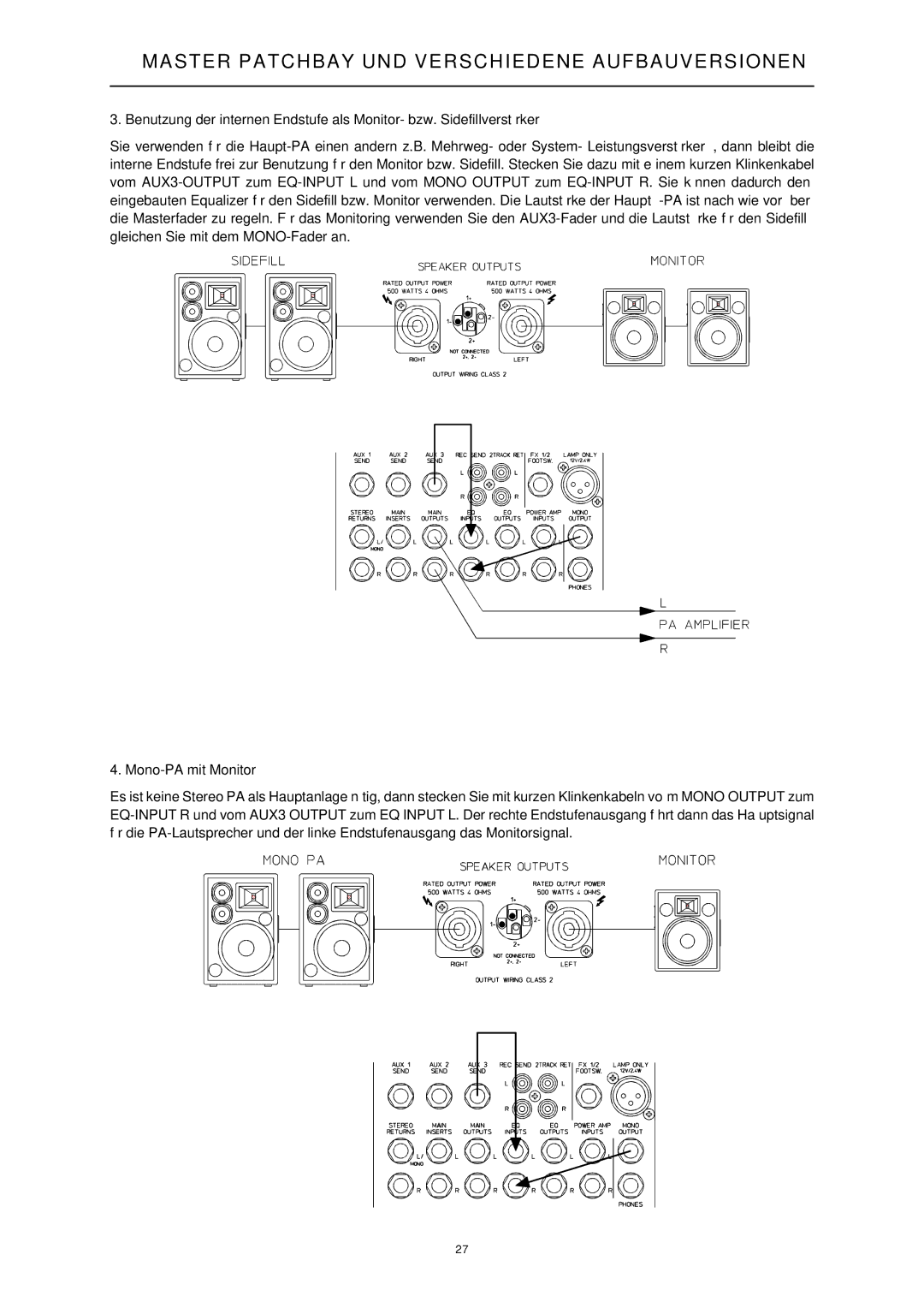 Dynacord 1000, 1600, 2200 manual Mono-PA mit Monitor 