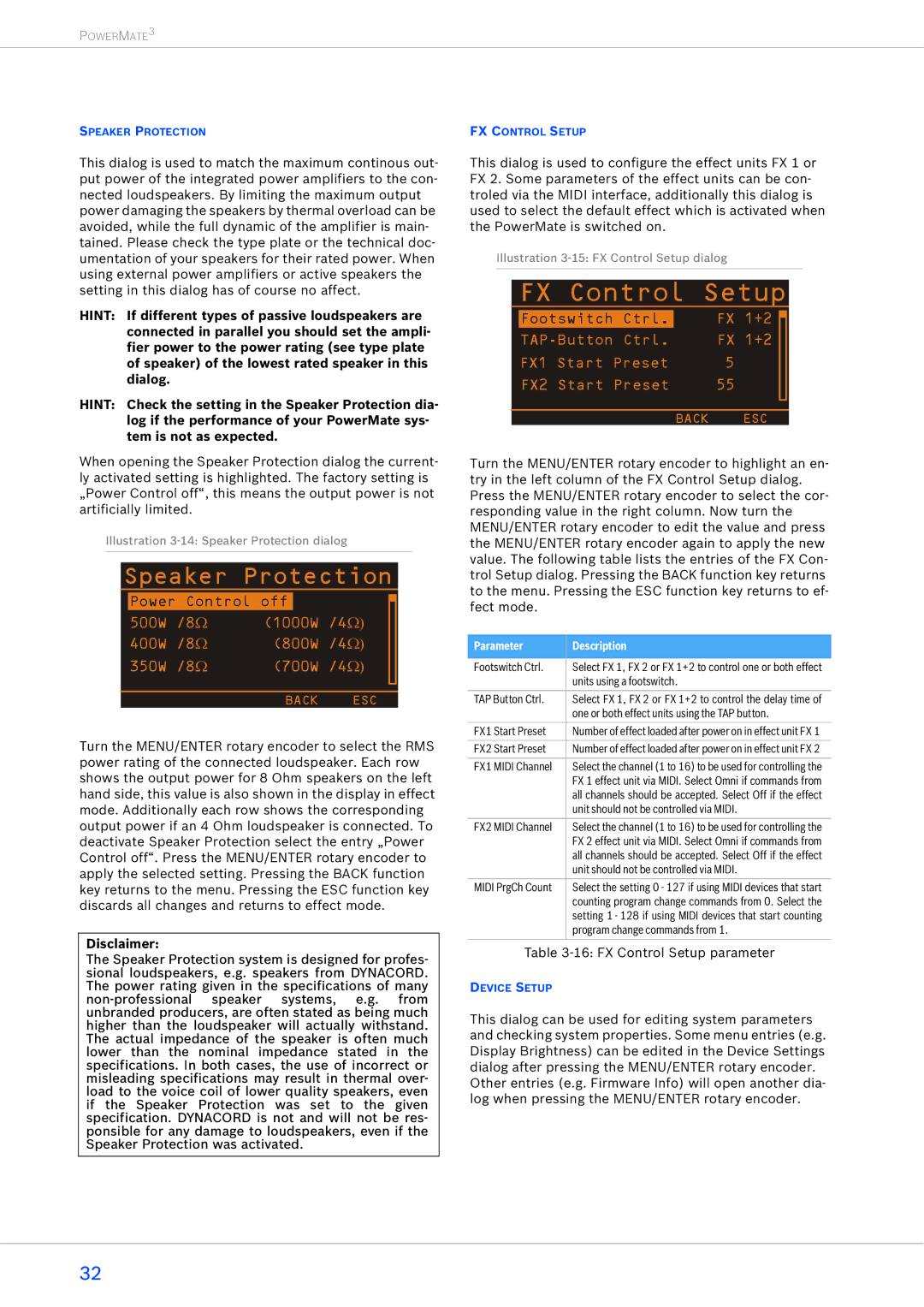 Dynacord 1000-3, 2200-3, 1600-3 owner manual Parameter Description 