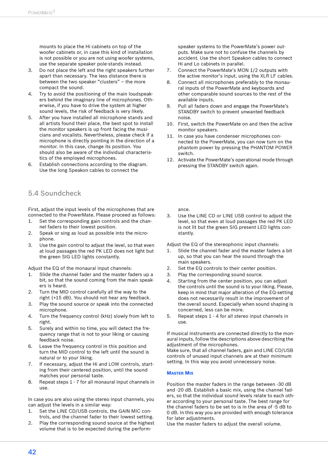 Dynacord 2200-3, 1600-3, 1000-3 owner manual Soundcheck 