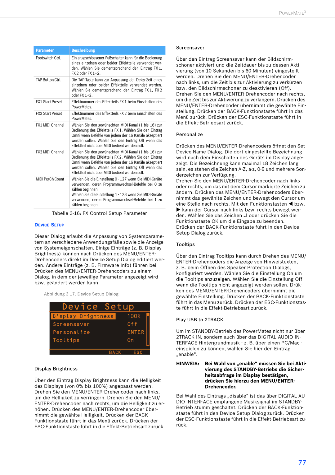 Dynacord 1000-3, 2200-3, 1600-3 owner manual Parameter Beschreibung 