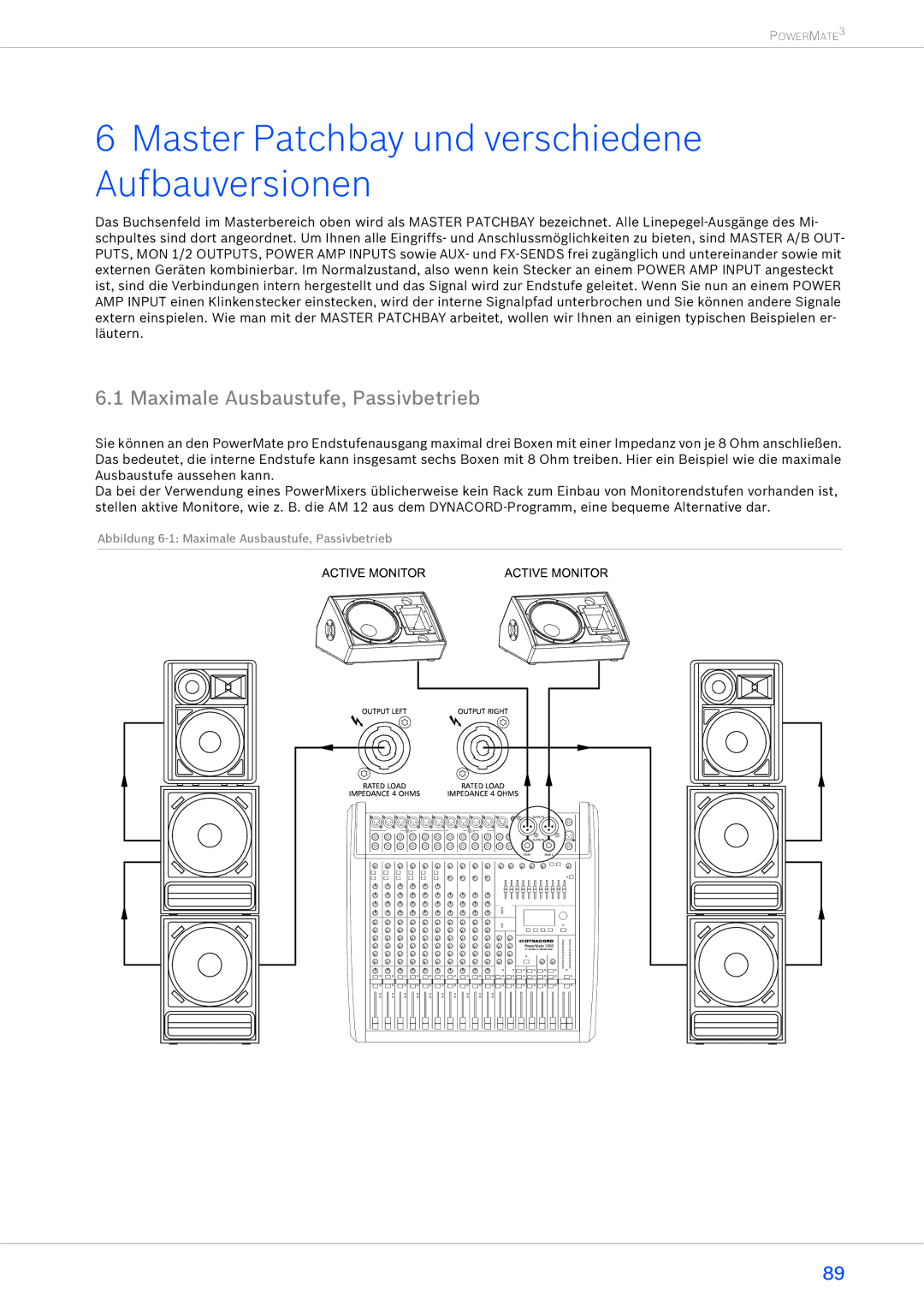 Dynacord 1000-3, 2200-3, 1600-3 Master Patchbay und verschiedene Aufbauversionen, Maximale Ausbaustufe, Passivbetrieb 