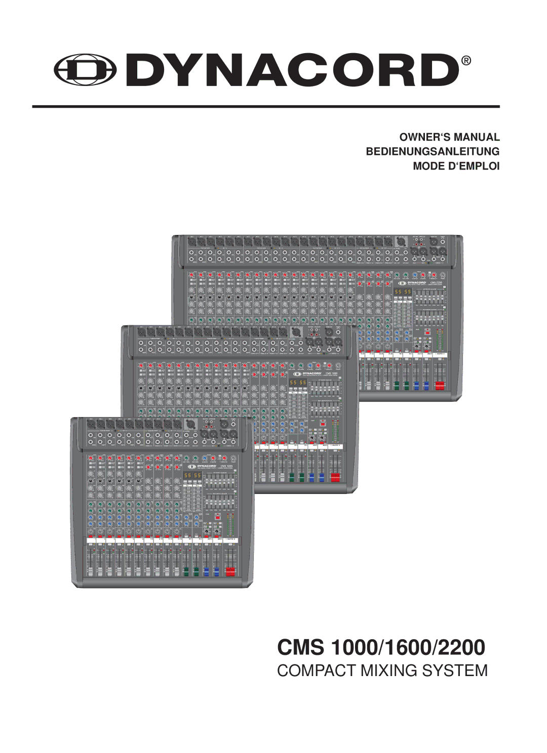 Dynacord owner manual CMS 1000/1600/2200 