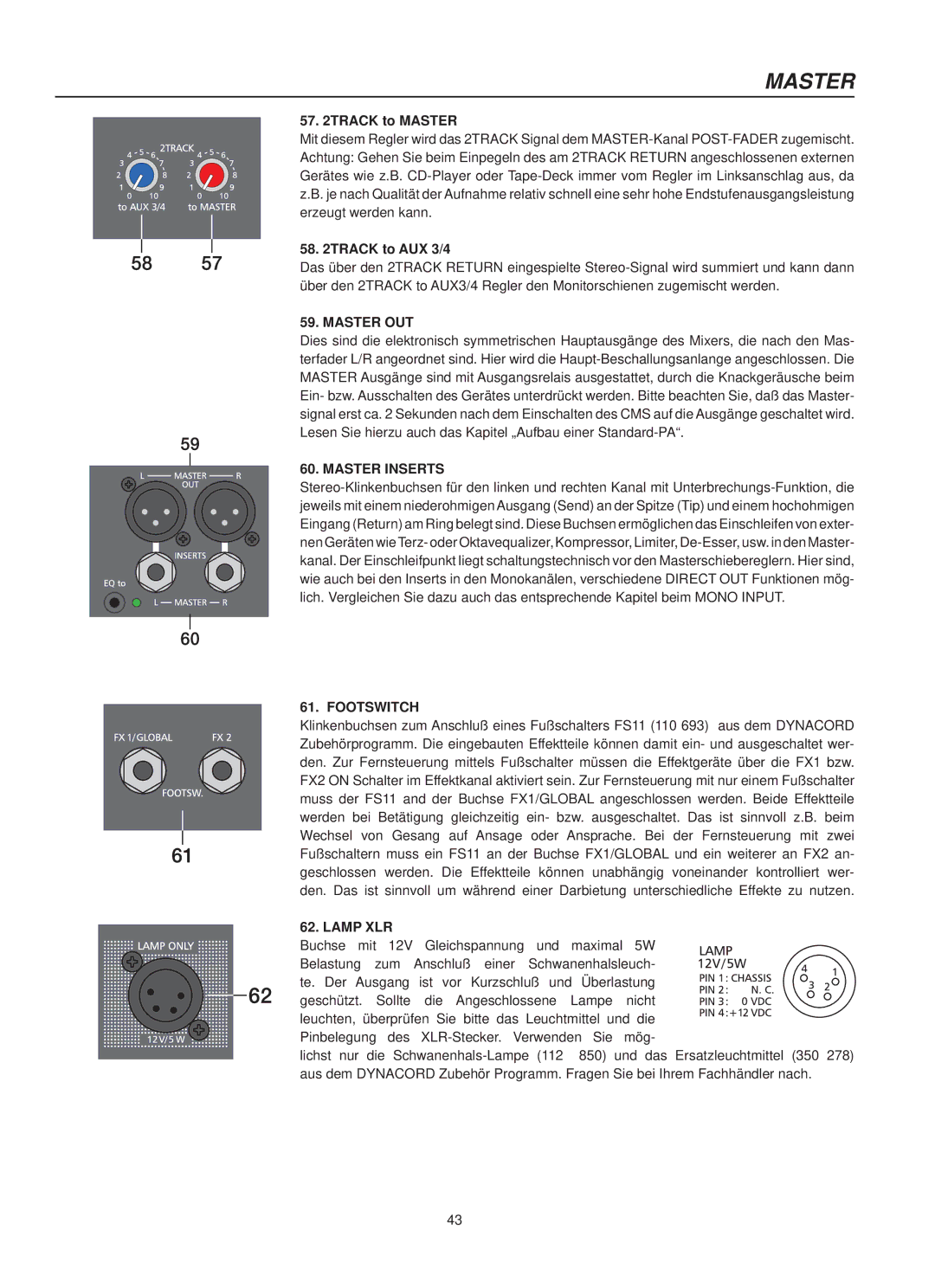 Dynacord 1600, CMS 1000, 2200 owner manual Master OUT 