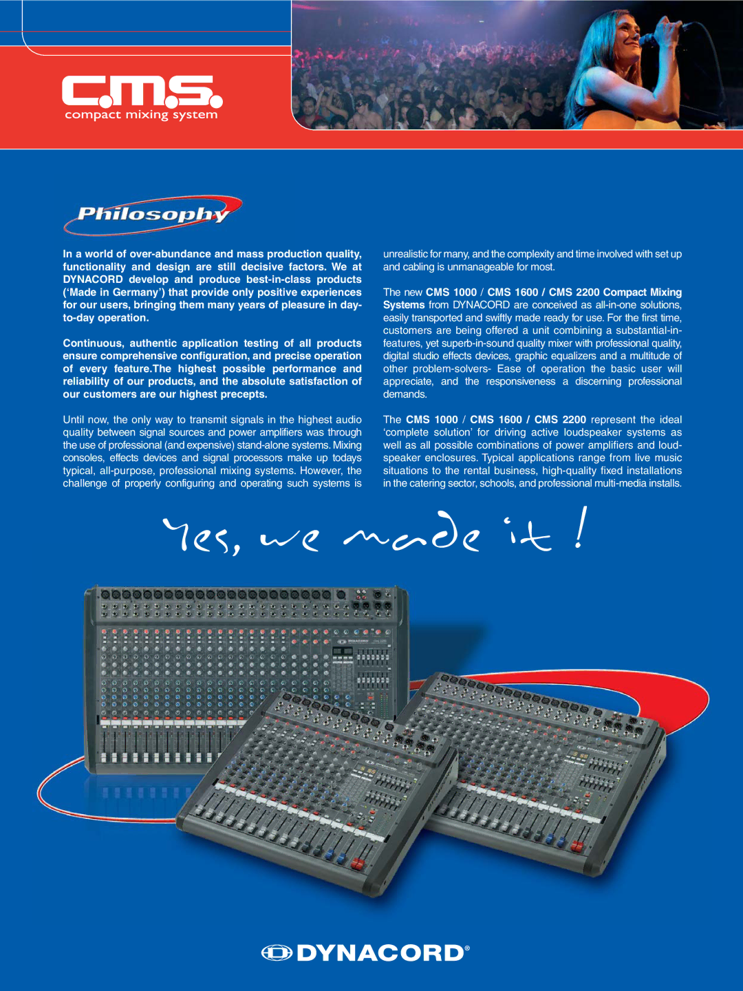 Dynacord Compact Mixing System manual Yes, we made it 