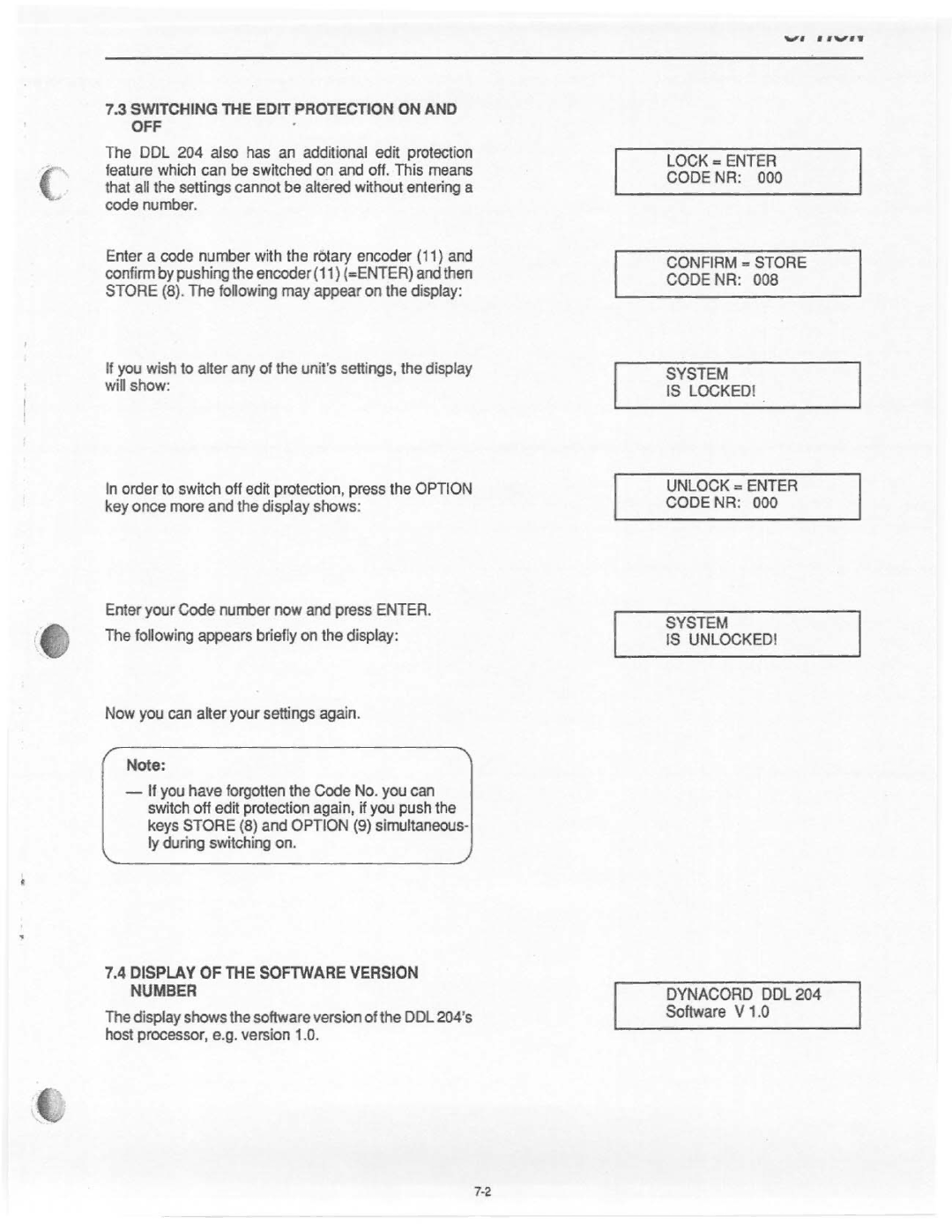 Dynacord DDL 204 manual 