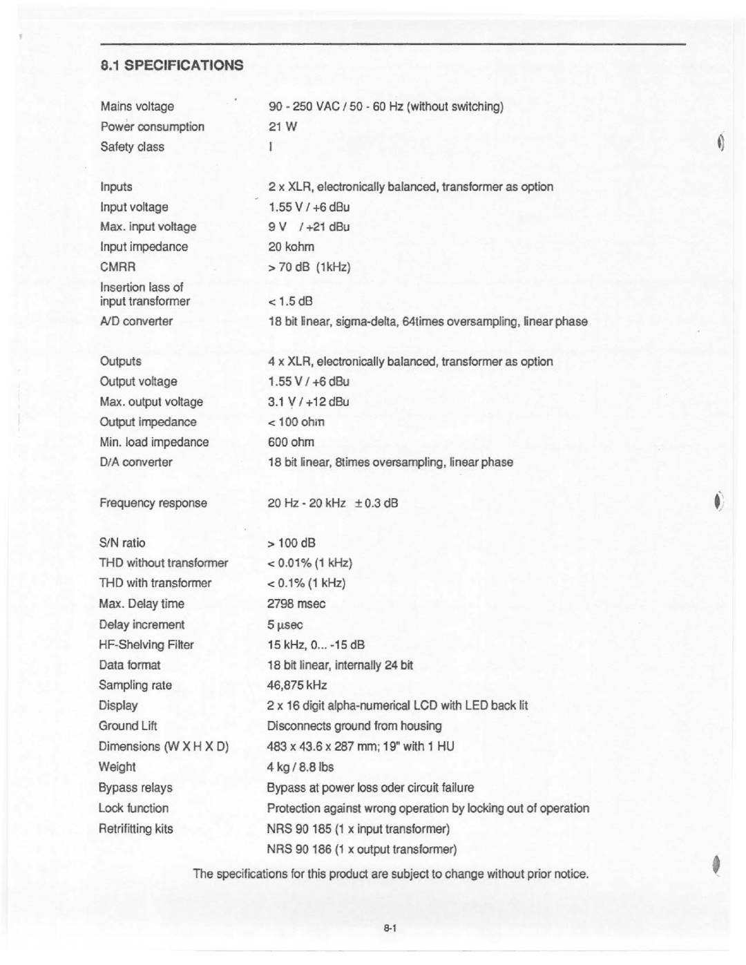 Dynacord DDL 204 manual 