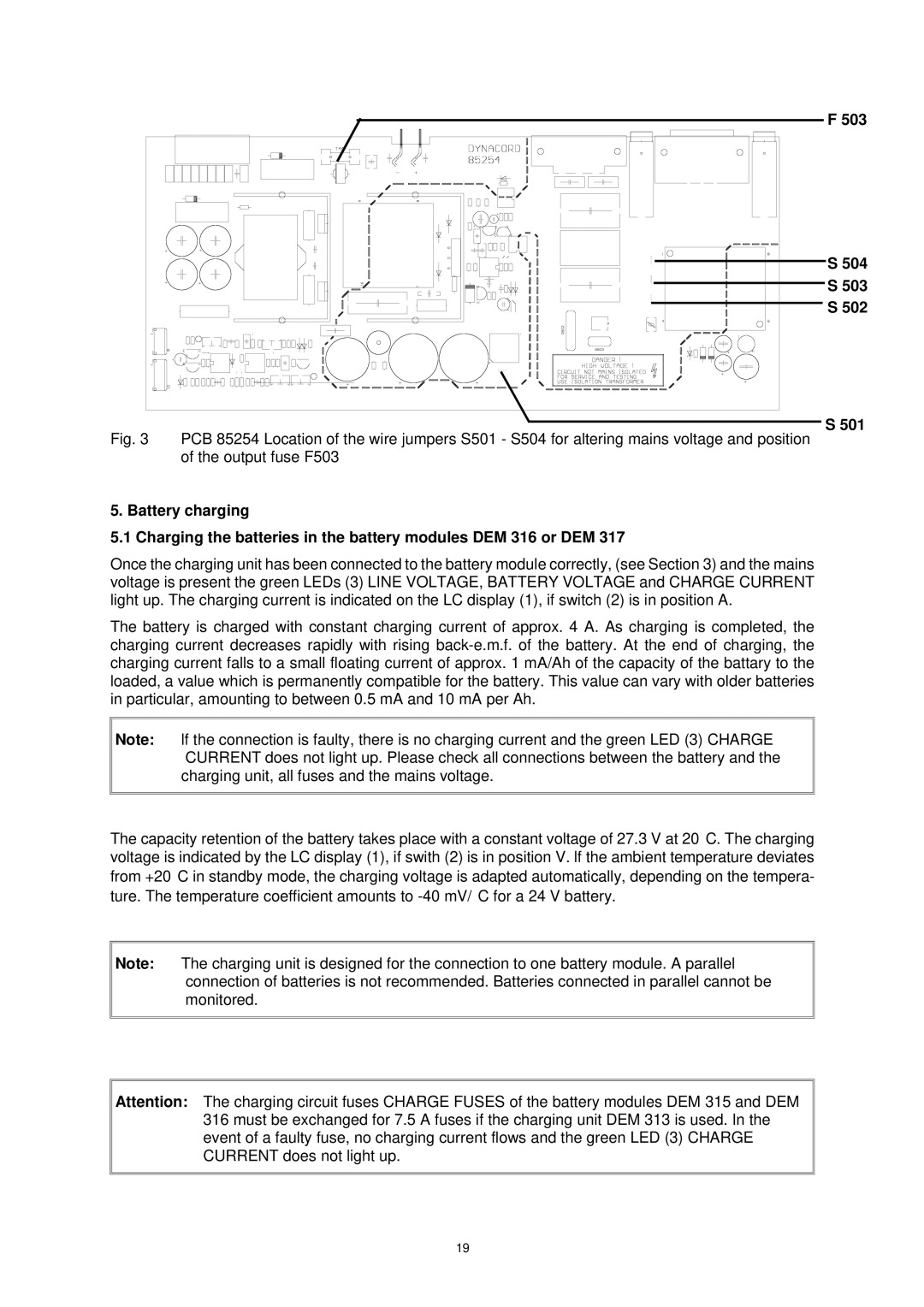 Dynacord DEM 313 owner manual 503, 504, 502, 501 