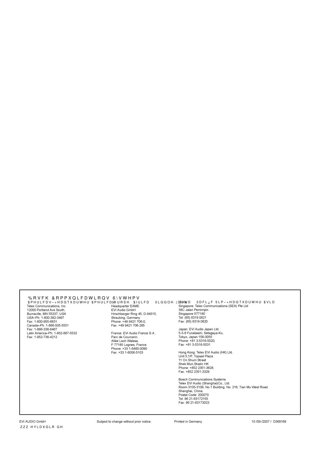 Dynacord DL 94 A dimensions Bosch Communications Systems 