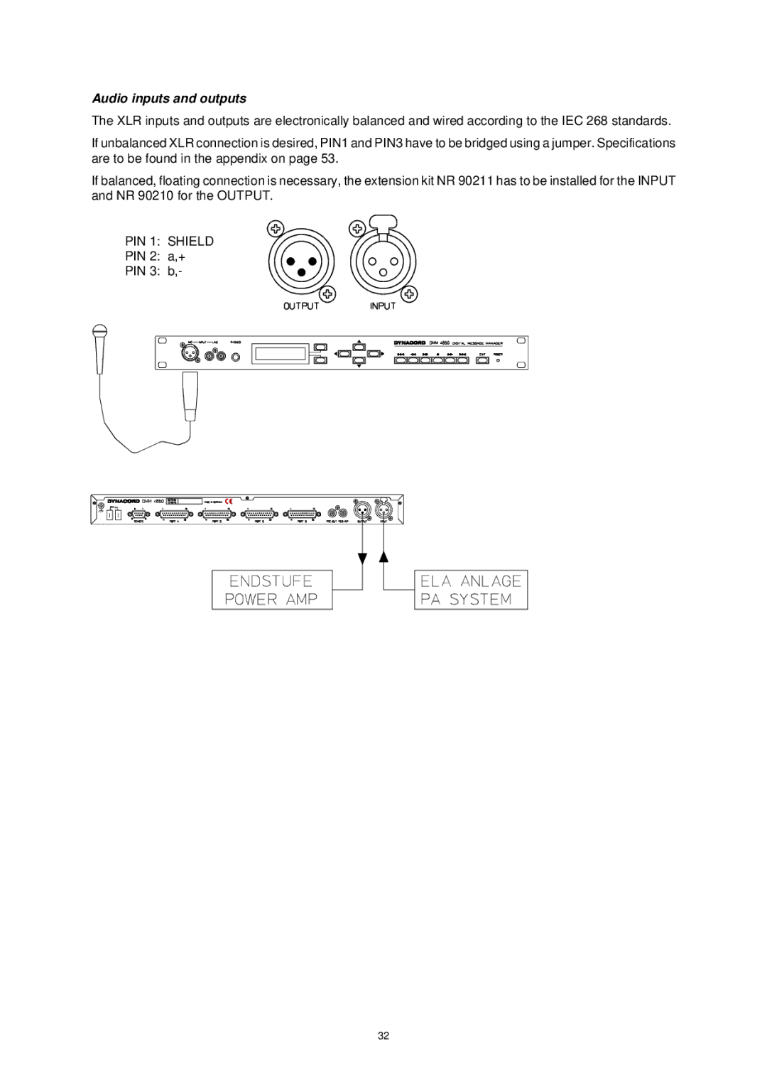 Dynacord DMM 4650 owner manual Audio inputs and outputs 