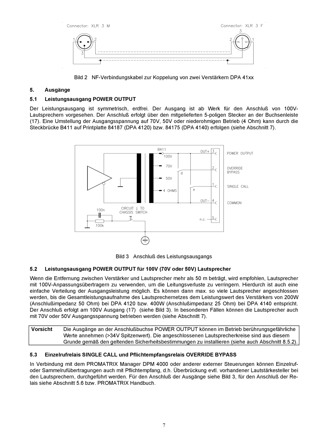 Dynacord DPA 4120, DPA 4140 owner manual Ausgänge Leistungsausgang Power Output 