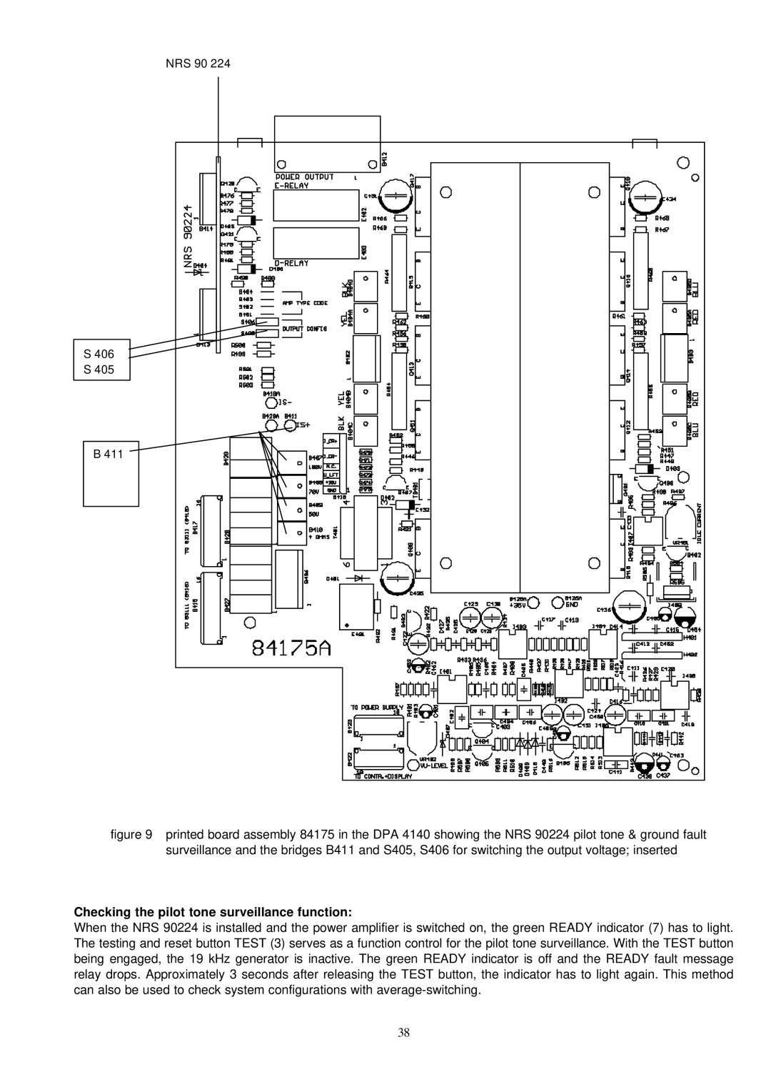 Dynacord DPA 4140, DPA 4120 owner manual Checking the pilot tone surveillance function 