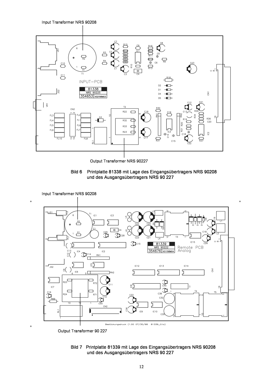 Dynacord DPA 4140, DPA 4120 owner manual Input Transformer NRS Output Transformer NRS 