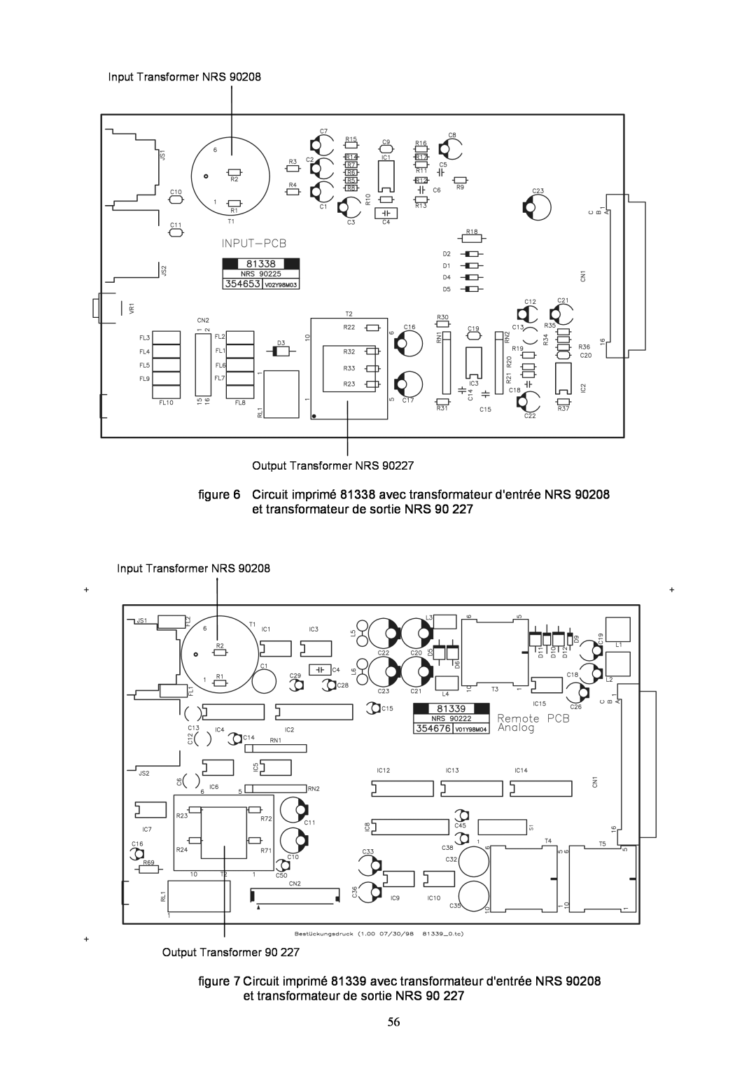 Dynacord DPA 4140, DPA 4120 Circuit imprimé 81338 avec transformateur dentrée NRS 90208 et transformateur de sortie NRS 
