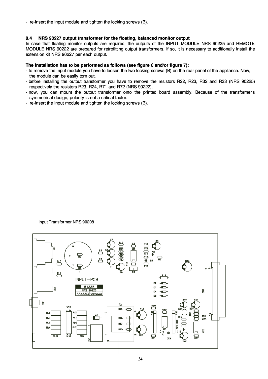 Dynacord DPA 4140, DPA 4120 owner manual Input Transformer NRS 