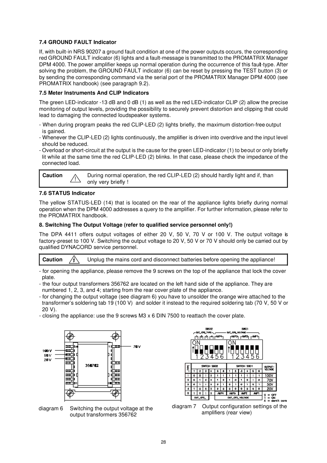 Dynacord DPA 4411 owner manual Ground Fault Indicator, Meter Instruments And Clip Indicators, Status Indicator 