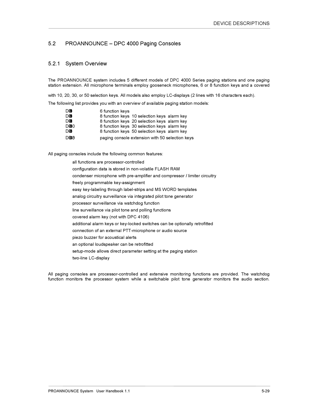 Dynacord DPM 4000 manual Proannounce DPC 4000 Paging Consoles System Overview 