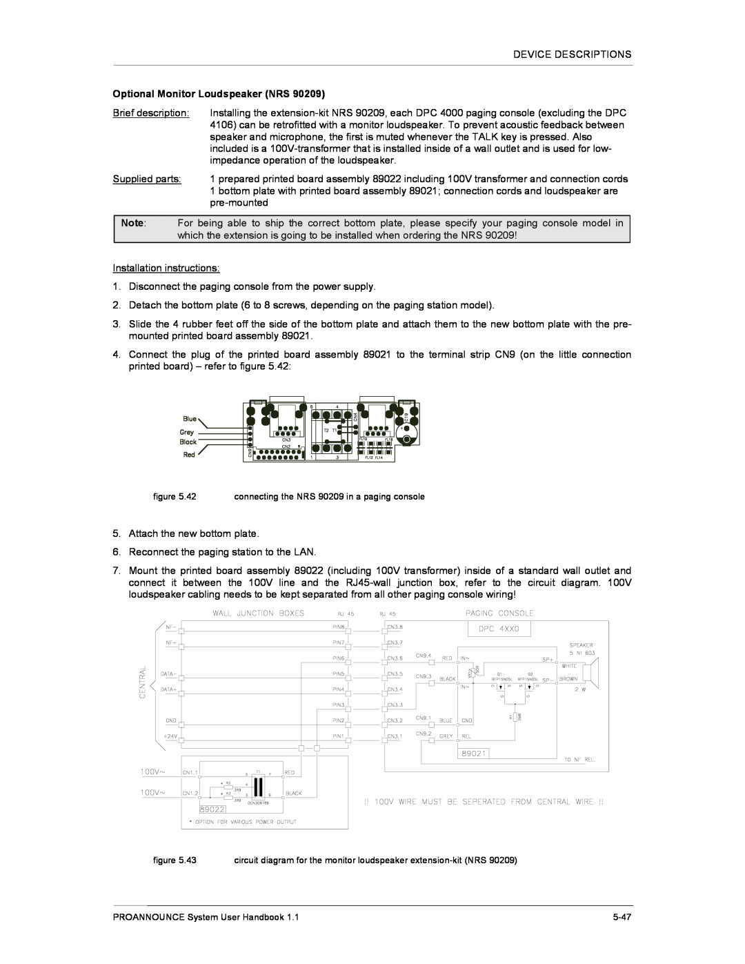 Dynacord DPM 4000 manual Optional Monitor Loudspeaker NRS 