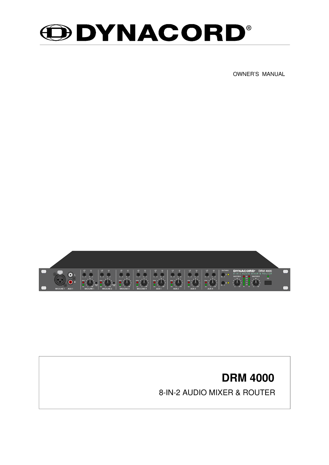 Dynacord DRM 4000 owner manual Drm 