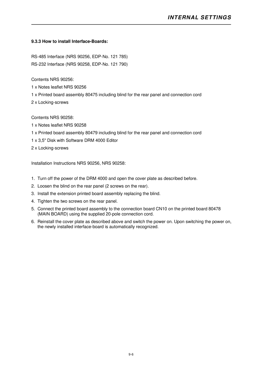 Dynacord DRM 4000 owner manual How to install Interface-Boards 