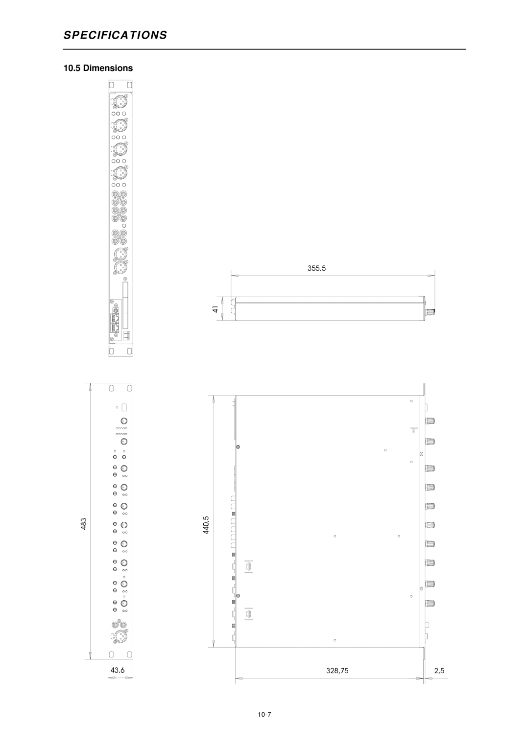 Dynacord DRM 4000 owner manual Dimensions 