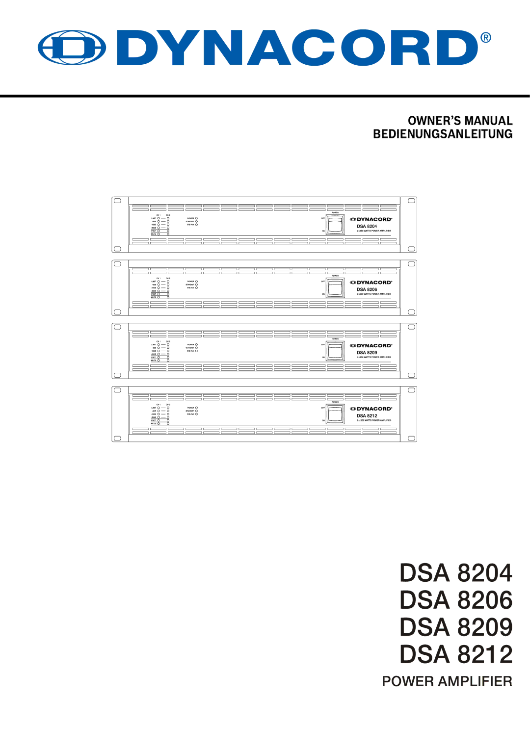 Dynacord DSA 8204, DSA 8209, DSA 8206, DSA 8212 owner manual 