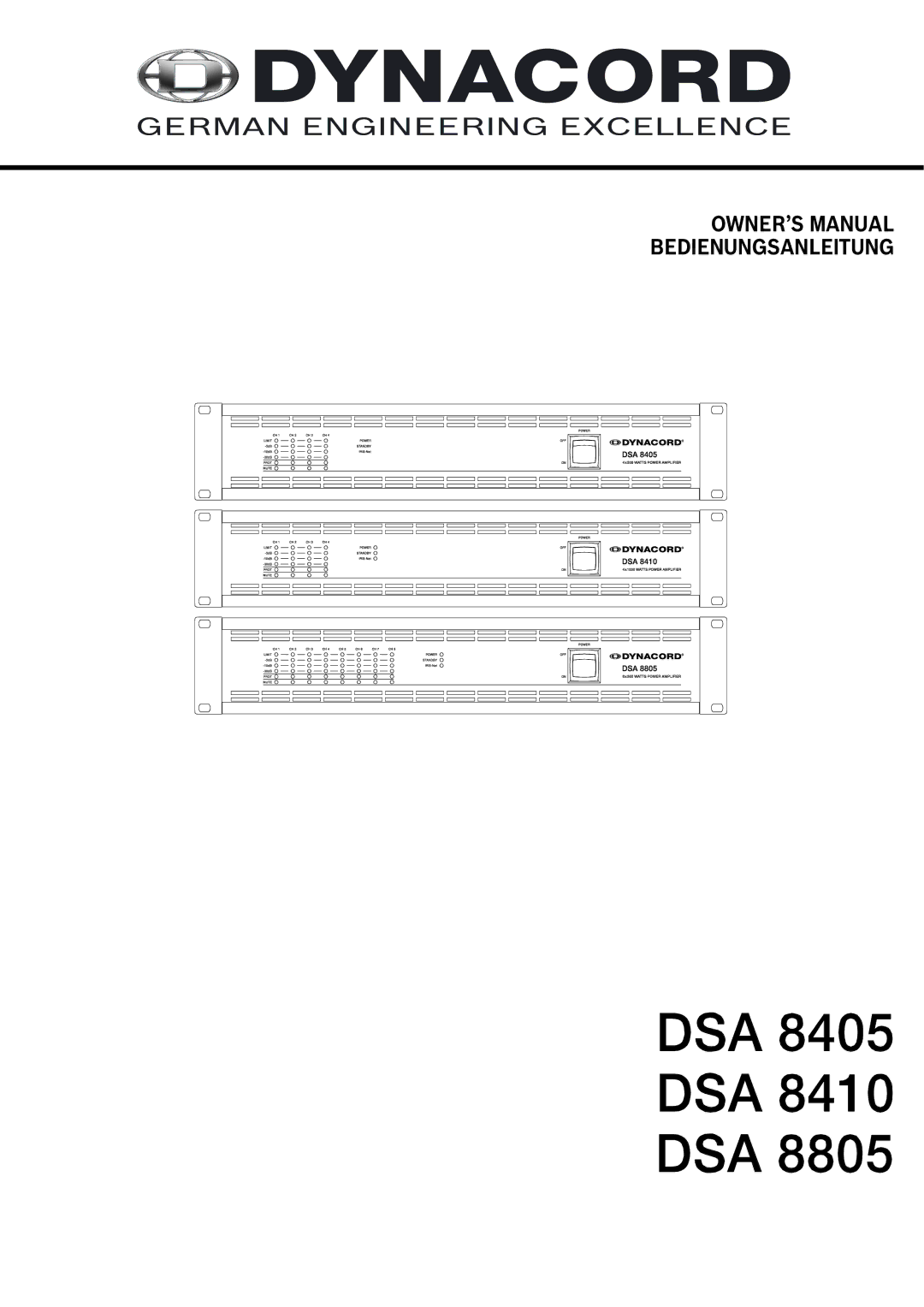 Dynacord DSA 8805, DSA 8410, DSA 8405 owner manual 