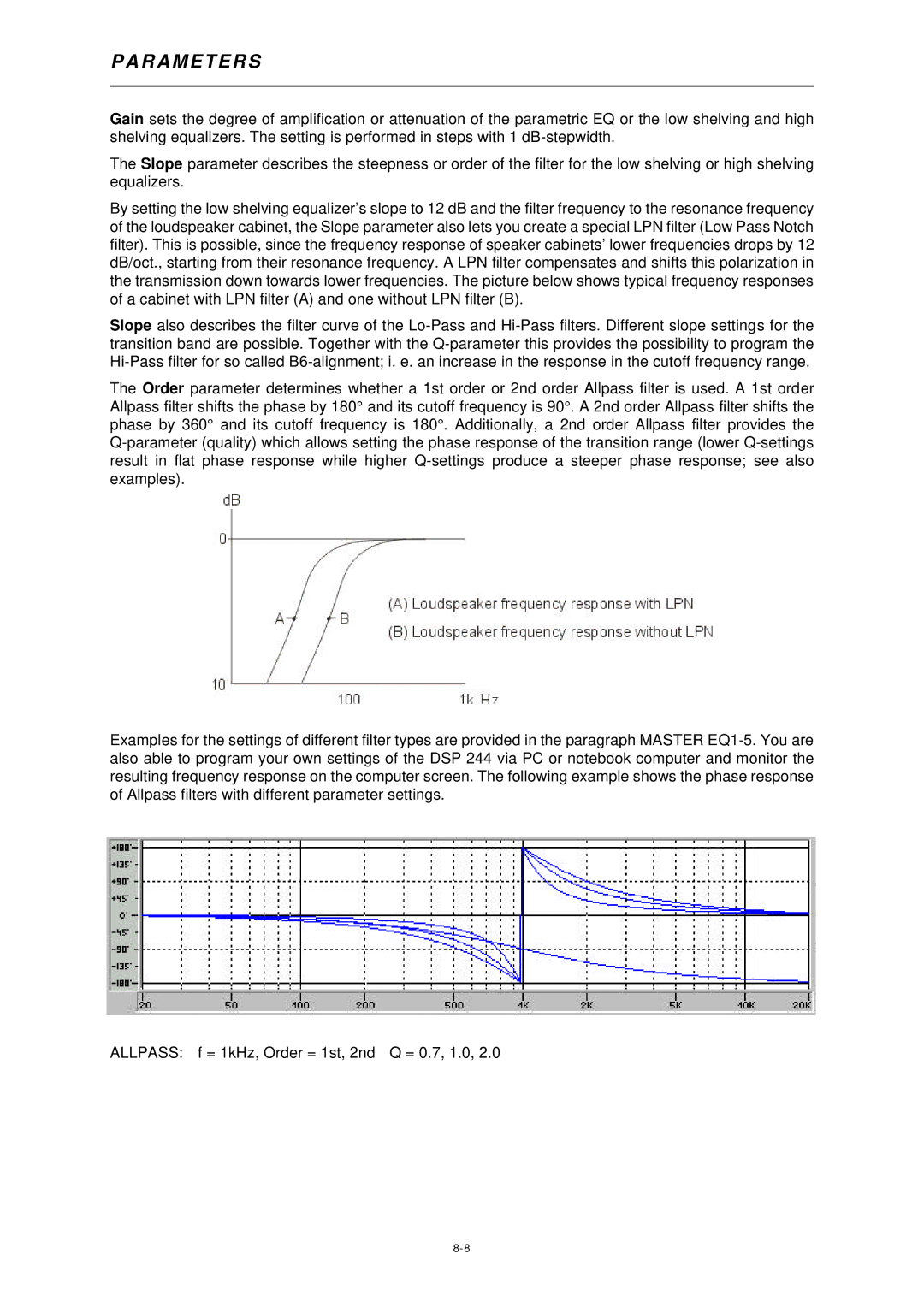 Dynacord DSP 244 owner manual R a M E T E R S 