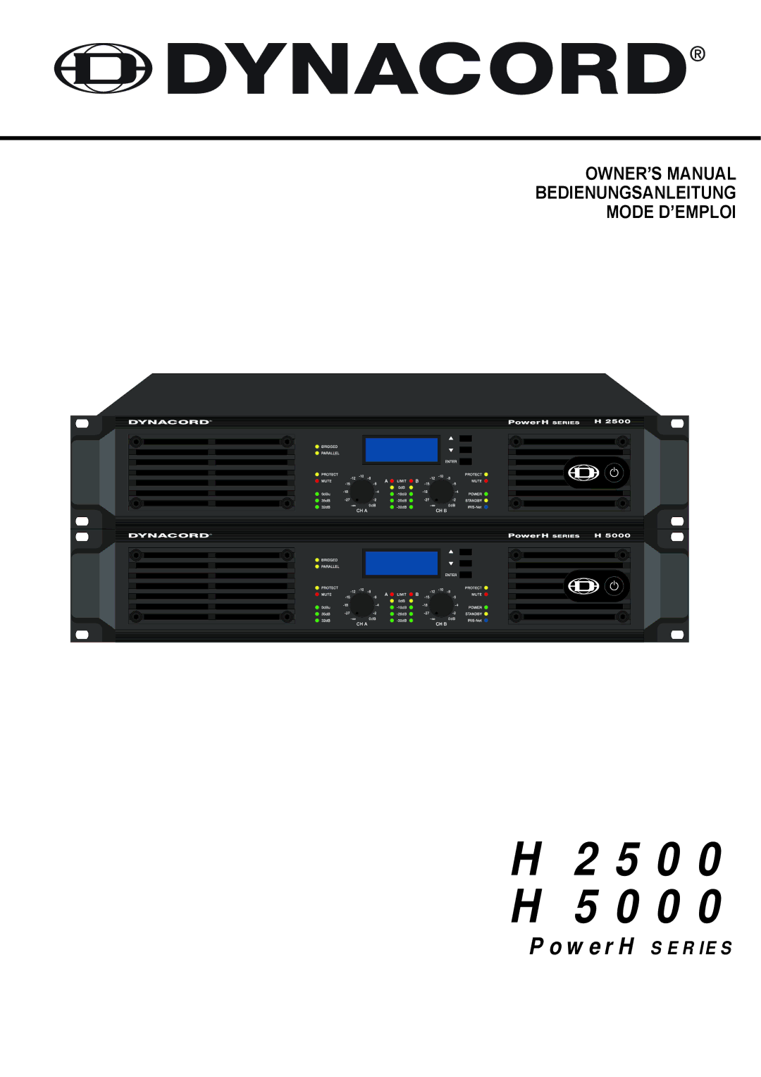 Dynacord H 5000, H 2500 owner manual 2500 H 