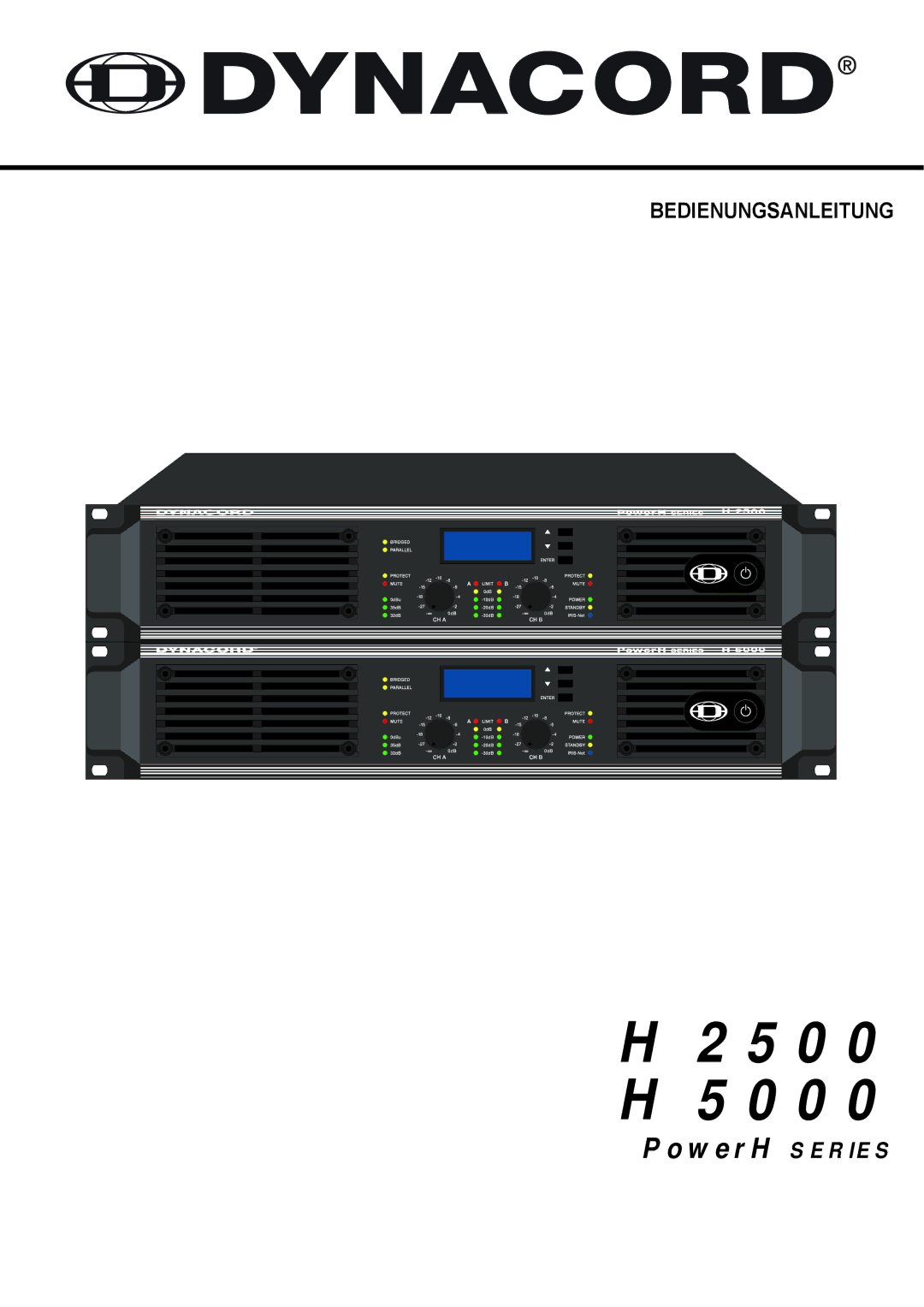 Dynacord H 5000, H 2500 owner manual Bedienungsanleitung 