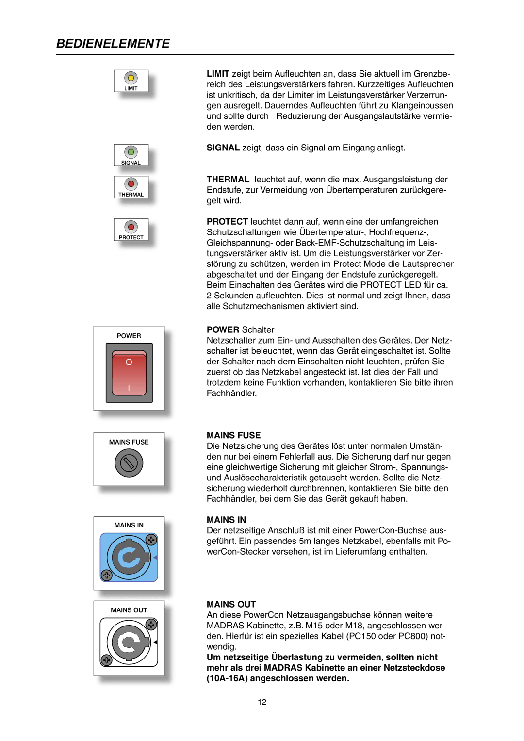 Dynacord M 15 owner manual Mains Fuse 