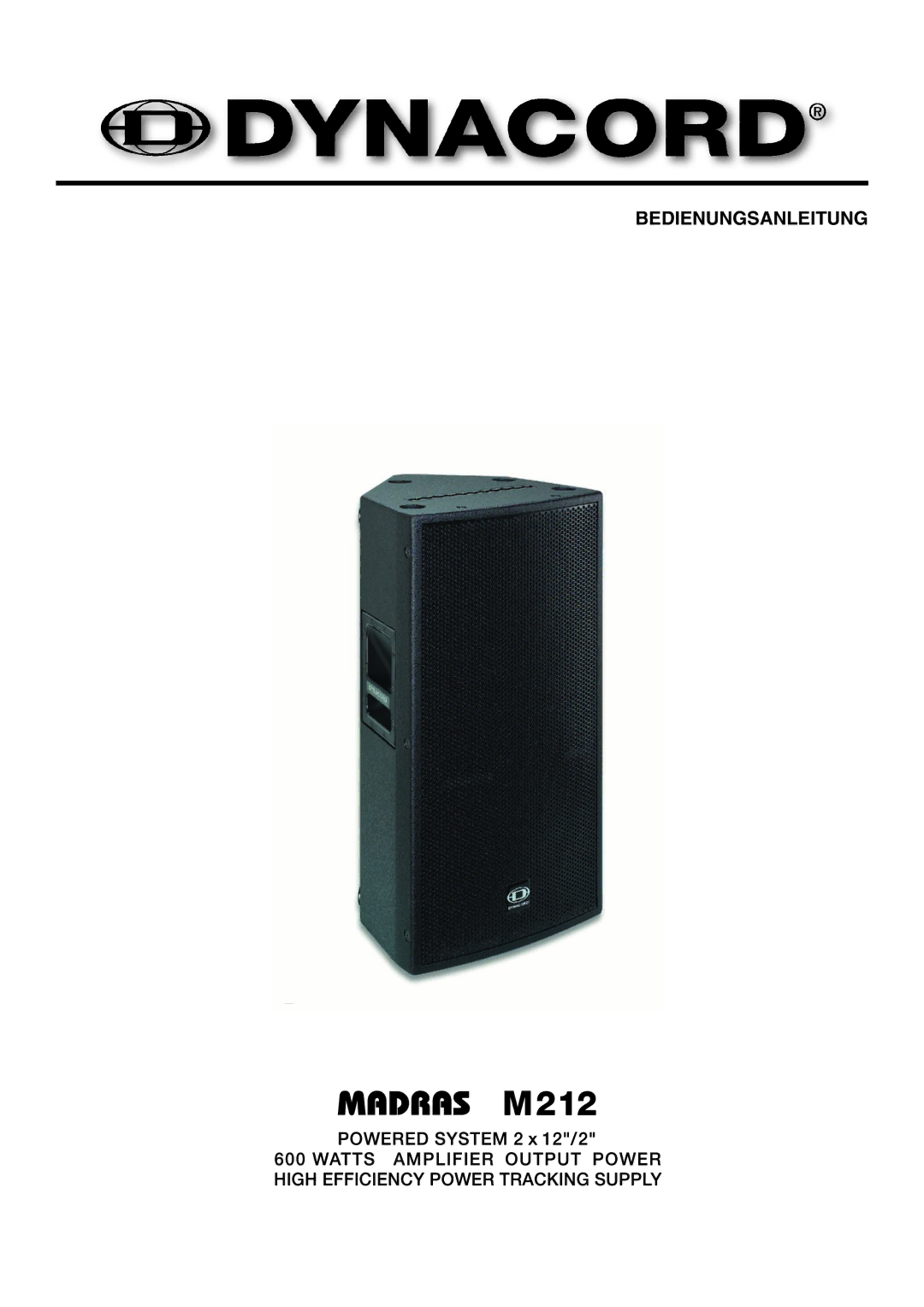 Dynacord Madras M 212 owner manual Bedienungsanleitung 