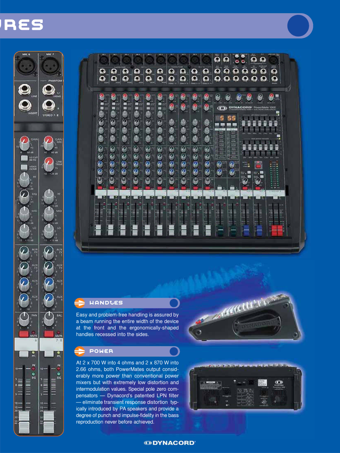 Dynacord Powered Mixer manual Res, Handles 