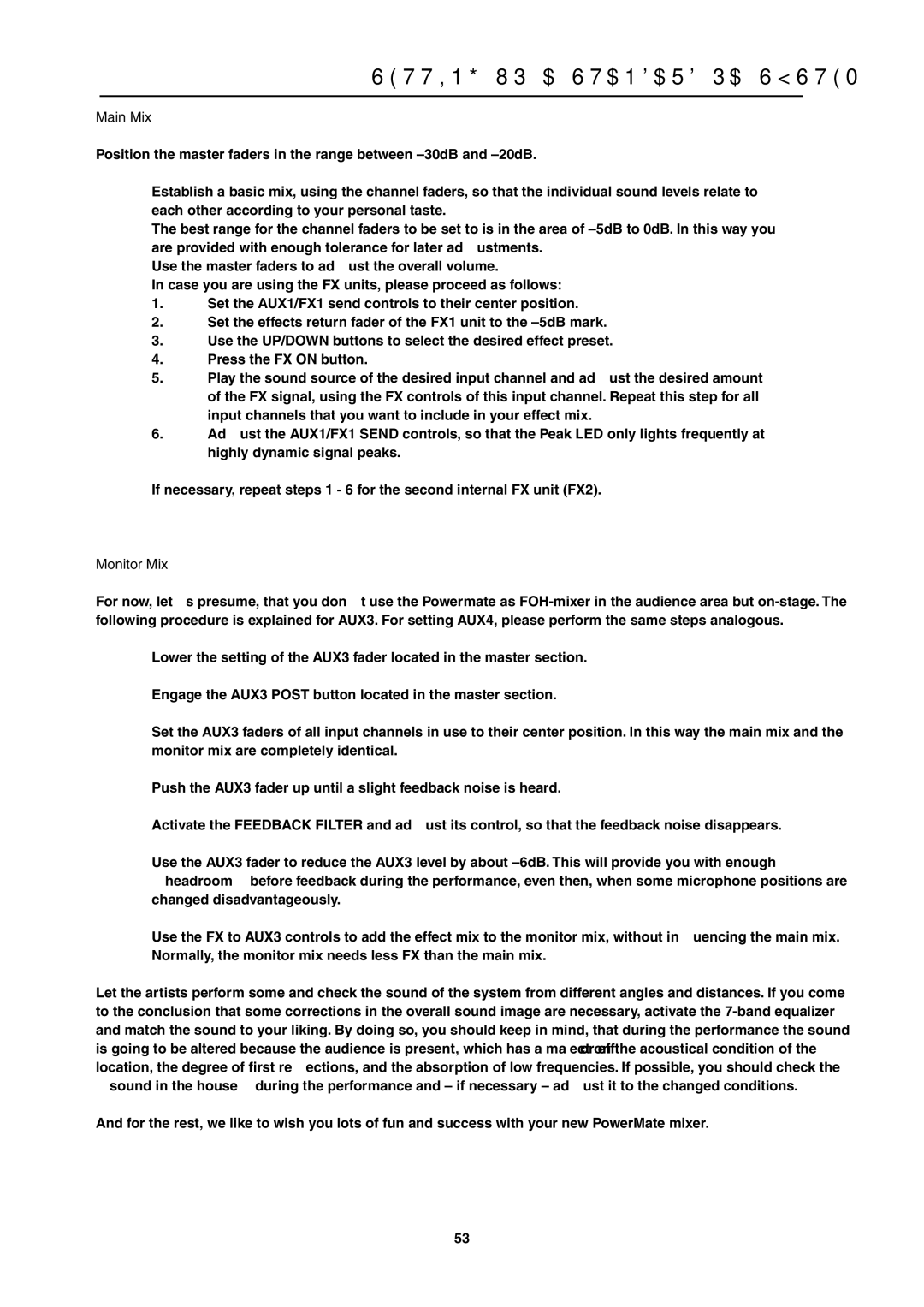 Dynacord PowerMate 1600 owner manual Main Mix, Monitor Mix 