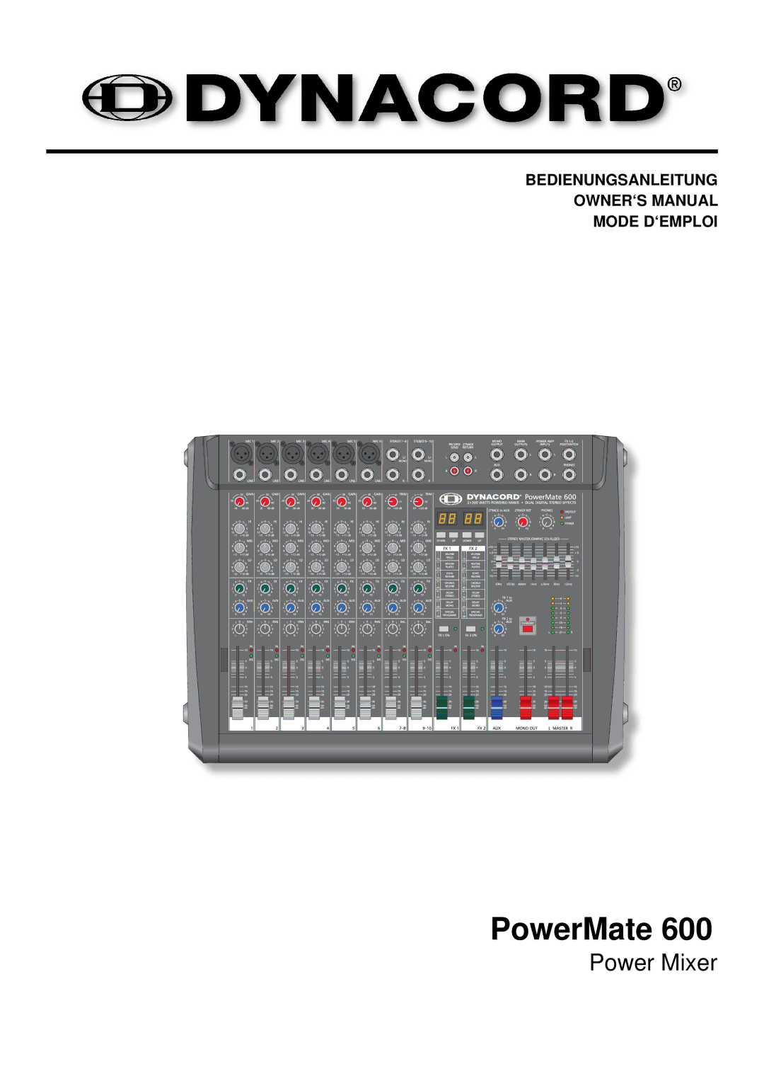 Dynacord PowerMate 600 owner manual 