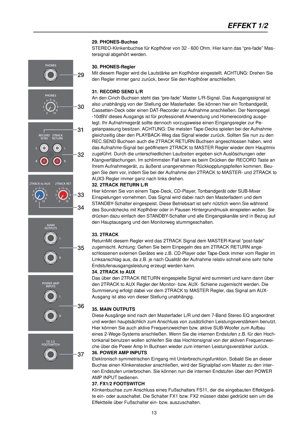 Dynacord PowerMate 600 owner manual Effekt 1/2 