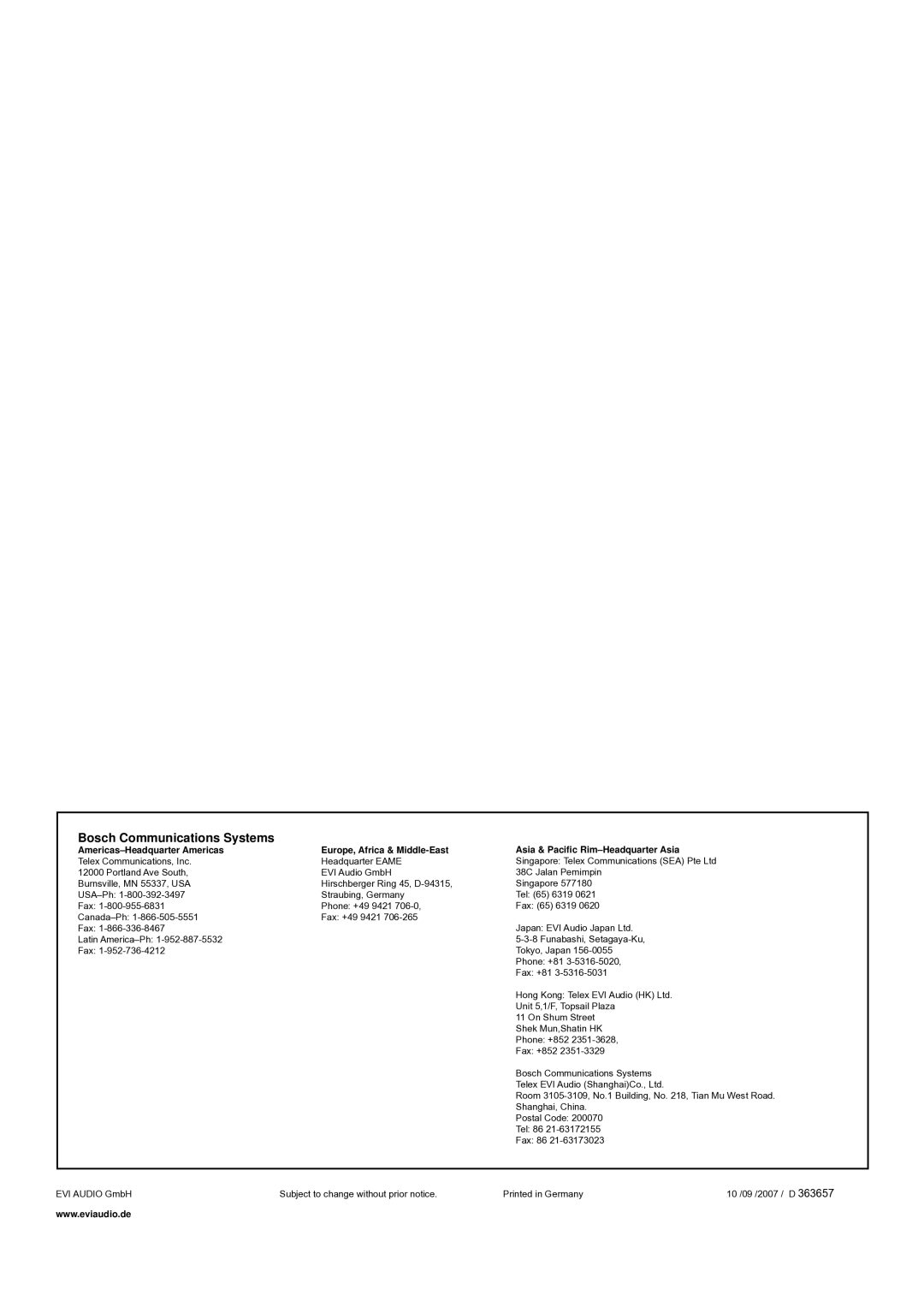 Dynacord PowerMate 600 owner manual Bosch Communications Systems 