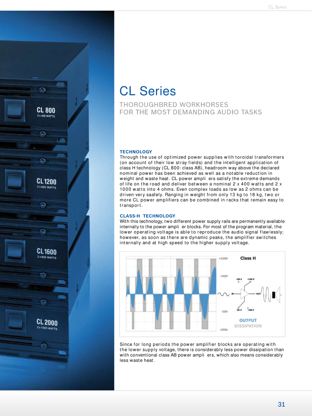 Dynacord Professional Power Amplifiers manual CL Series, Thoroughbred workhorses For the most demanding audio tasks 