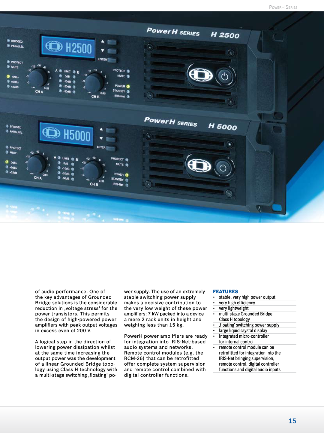 Dynacord Professional Power Amplifiers manual Features 