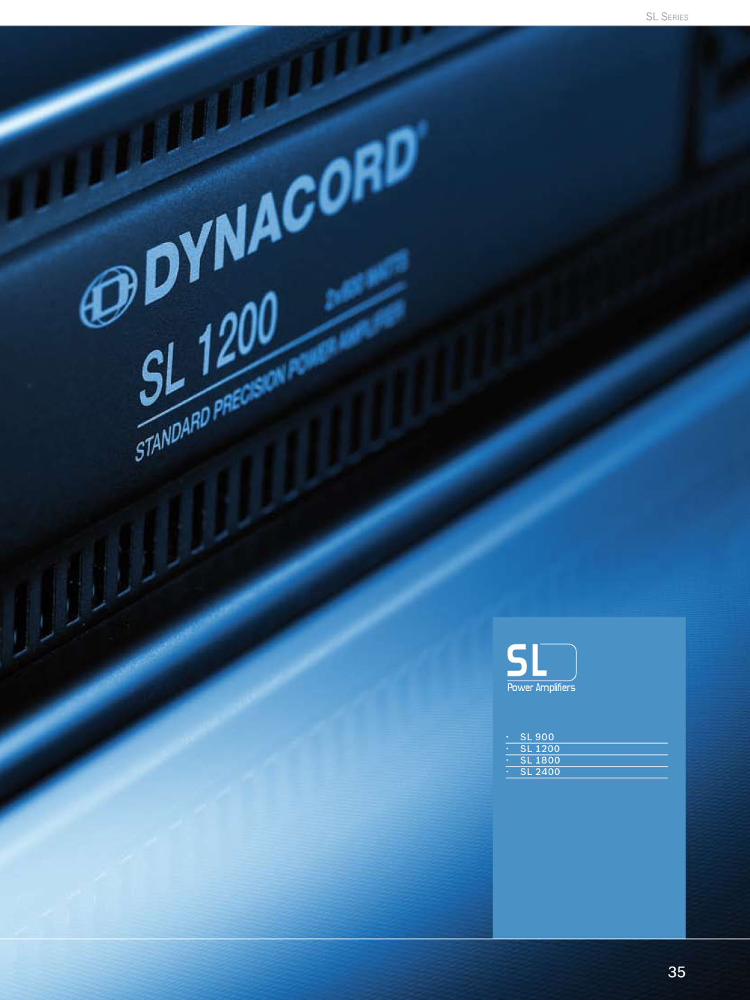 Dynacord Professional Power Amplifiers manual ··Sl ··Sl ··Sl ··Sl, SL Series 